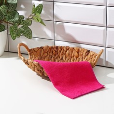 Салфетка универсальная доляна, 220 гр, 30×30 см, микрофибра, c оверлоком