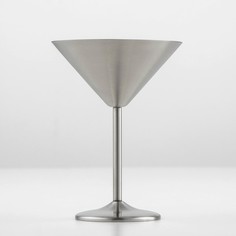 Бокал-мартинка из нержавеющей стали, 270 мл, 16×12 см, для коктейлей, матовый, цвет серебряный NO Brand