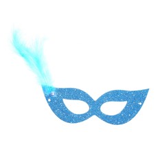 Карнавальная маска с пером, цвет голубой NO Brand
