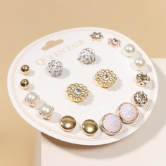 Пусеты 9 пар Queen Fair