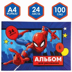 Альбом для рисования а4, 24 листа, spider-man, человек-паук Marvel