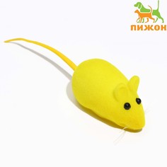 Мышь бархатная, 6 см, жёлтая Пижон
