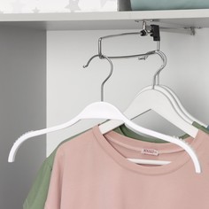 Вешалка-плечики для одежды, размер 40-44, антискользящие плечики, цвет белый NO Brand