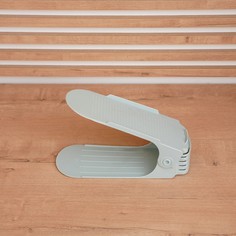 Подставка для хранения обуви регулируемая, 26×10×6 см, цвет голубой NO Brand