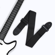 Ремень для гитары, черный, длина 60-110 см, ширина 5 см Music Life