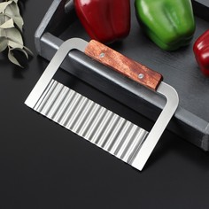 Овощерезка фигурная доляна, 18×12 см, цвет хромированный, коричневый