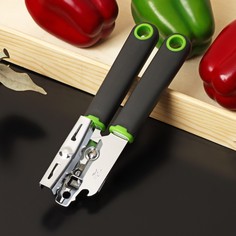 Нож консервный доляна lime, 20×5 см, цвет чёрно-зелёный