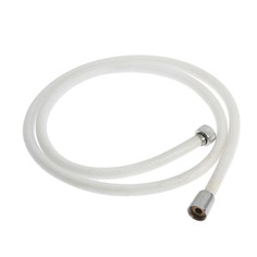 Душевой шланг zein z49psw, 150 см, усиленный в оплетке, гайки цинк, втулка латунь, белый