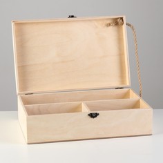 Подарочный ящик 34×21.5×10 см деревянный, с закрывающейся крышкой, с ручкой NO Brand