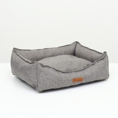 Лежанка со съемной подушкой, рогожка, 45 х 35 х 13 см NO Brand