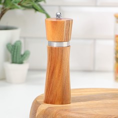 Мельница для специй magistro wooden, 5×16,5 см, керамический механизм