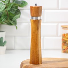 Мельница для специй magistro wooden, 5,5×26,5 см, керамический механизм