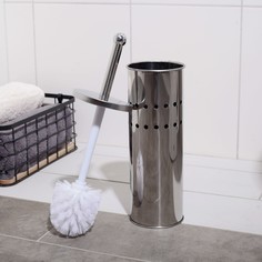 Ёршик для унитаза с подставкой, 10×10×40 см, цвет хром NO Brand