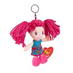 Куклы и одежда для кукол ABtoys Кукла на брелке с розовыми волосами в голубом платье 15 см