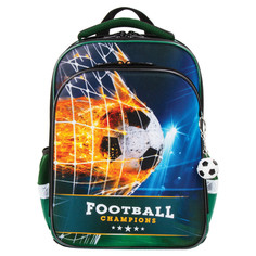 Школьные рюкзаки Brauberg Ранец Quadro 3 отделения с брелком Fire football 37х28х18 см