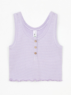 Укороченный топ в полоску для девочек (фиолетовый, 128) Sela