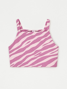 Укороченный топ с принтом для девочек (розовый, 134) Sela