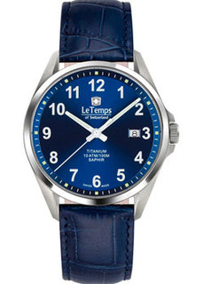 Швейцарские наручные мужские часы Le Temps LT1025.08BL83. Коллекция Titanium Gent