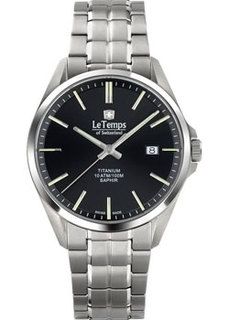 Швейцарские наручные мужские часы Le Temps LT1025.12TB01. Коллекция Titanium Gent