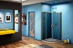 Душевой уголок 120х120 см Good Door Jazz R-120-B-BR тонированное