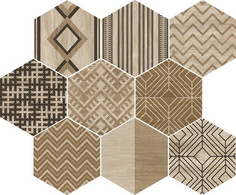 Керамогранит APE Ceramica ALABAMA Decowood Haya Mix 25х29