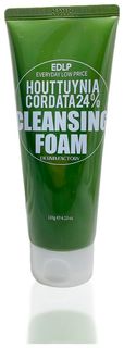 Очищающая пенка для лица с экстрактом цветка хауттюйнии Derma Factory Houttuynia Cordata 24% Cleansing Foam