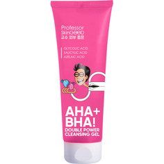 Гель для умывания лица Professor SkinGood "AHA+BHA! DOUBLE POWER CLEANSING GEL" с AHA- и BHA-кислотами, глубокое очищение кожи, сокращение высыпаний и прыщей, уход за лицом, 120мл