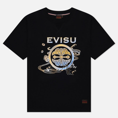 Мужская футболка Evisu Gradient Kamon Foil Printed, цвет чёрный
