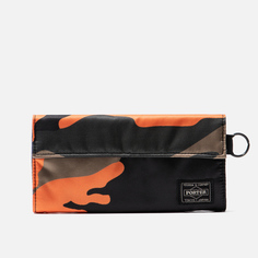 Кошелек Porter-Yoshida & Co PS Camo Long, цвет оранжевый