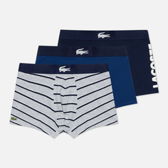 Комплект мужских трусов Lacoste Underwear 3-Pack Mismatched Trunk, цвет синий, размер S