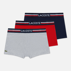 Комплект мужских трусов Lacoste Underwear 3-Pack Iconic Three-Tone Waistband, цвет синий