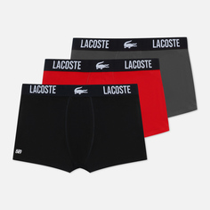 Комплект мужских трусов Lacoste Underwear 3-Pack Classic Trunk, цвет чёрный, размер S
