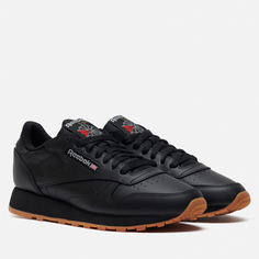 Мужские кроссовки Reebok Classic Leather, цвет чёрный