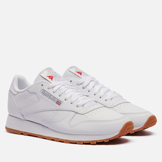 Мужские кроссовки Reebok Classic Leather, цвет белый, размер 45 EU