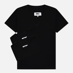 Комплект женских футболок Maison Margiela MM6 Basic 3-Pack, цвет чёрный