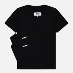 Комплект женских футболок Maison Margiela MM6 Basic 3-Pack, цвет чёрный, размер L