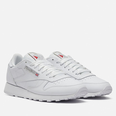 Мужские кроссовки Reebok Classic Leather, цвет белый, размер 40.5 EU