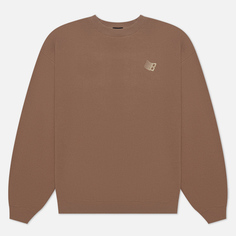 Мужская толстовка Bronze 56K B Logo Embroidered Crew Neck, цвет коричневый, размер S