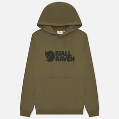 Мужская толстовка Fjallraven Logo Hoodie, цвет оливковый, размер L