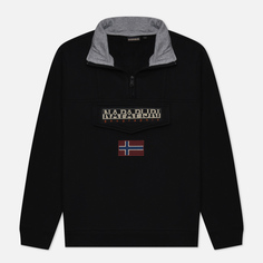 Мужская толстовка Napapijri Burgee Half Zip, цвет чёрный, размер L