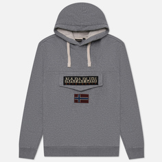 Мужская толстовка Napapijri Burgee Winter Hoodie, цвет серый, размер XS