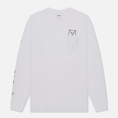 Мужской лонгслив RIPNDIP Lord Nermal Pocket, цвет белый