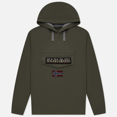 Мужская толстовка Napapijri Burgee Winter Hoodie, цвет оливковый, размер L