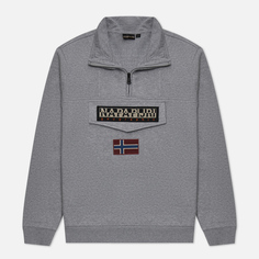 Мужская толстовка Napapijri Burgee Half Zip, цвет серый, размер M