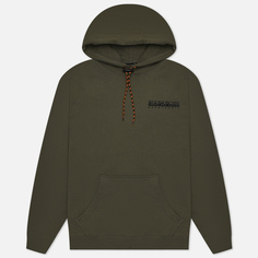 Мужская толстовка Napapijri Mataje Hoodie, цвет зелёный, размер S