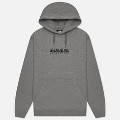 Мужская толстовка Napapijri Box Hoodie Loose Fit, цвет серый, размер S