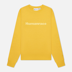 Мужская толстовка adidas Originals x Pharrell Williams Basics Crew Human Race Logo, цвет жёлтый, размер L