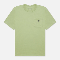 Мужская футболка adidas Skateboarding Heavyweight Shmoofoil Pocket, цвет зелёный, размер XL