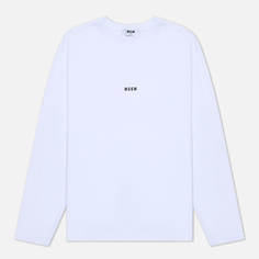 Мужской лонгслив MSGM Micrologo Basic Crew Neck, цвет белый