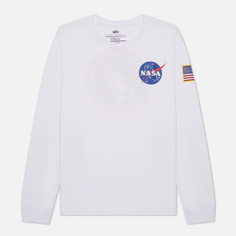 Мужской лонгслив Alpha Industries NASA Space Shuttle, цвет белый, размер XXL